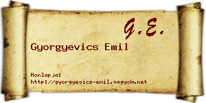 Gyorgyevics Emil névjegykártya