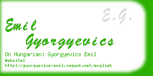 emil gyorgyevics business card